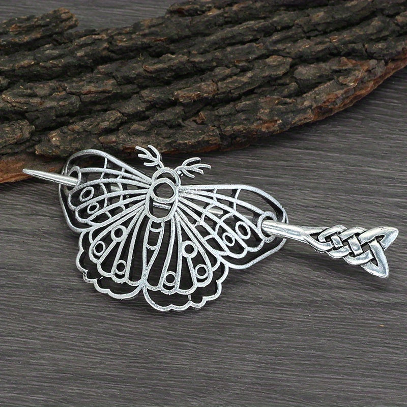 Vintage Viking Style Hairpin Tree Of Life Barrette Silvery Hairpin