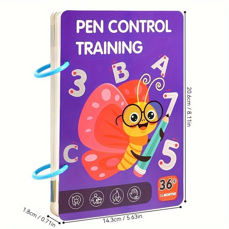 Pen Control Training Workbook Alphabet Number Tracing Pages