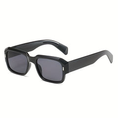 Square Frame Sunglasses Minimalist Rivet Decor UV400