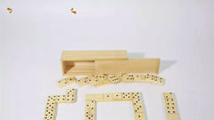 Wooden Domino Set 28pcs Number Matching Game Tower Building Game