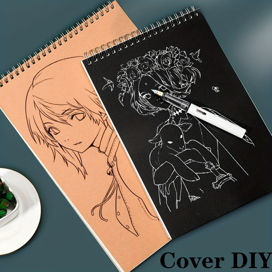 4pcs Spiral Notebook Lined/Unlined 80 Blank Pages Office Learning Supplies