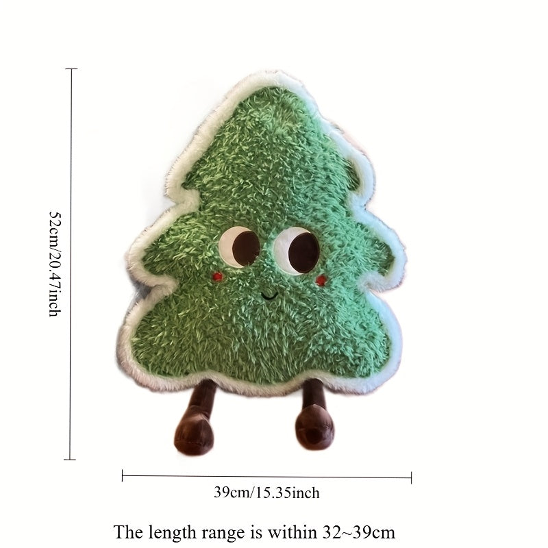 Christmas Tree Plush Doll Soft Toy Smiling Face Grass Green Xmas Decoration