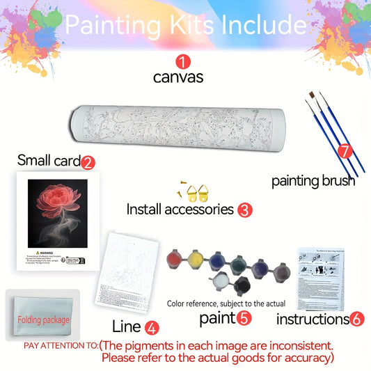 DIY Painting by Numbers Kit Flowers Novices Collection Christmas Birthday