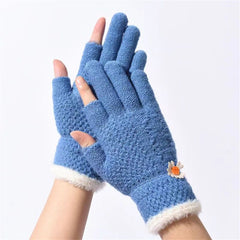 Daisy Solid Knit Gloves for Women