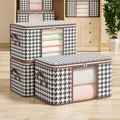 1pc 50 75L Houndstooth Blanket Storage Bags - Large Organizers