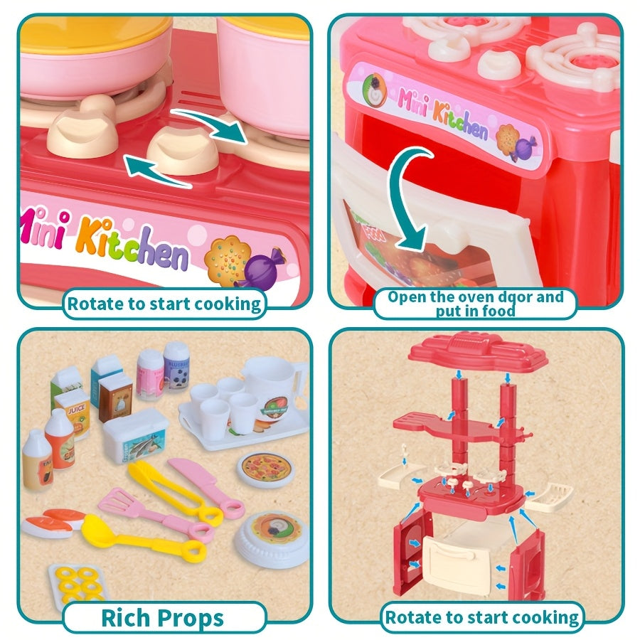 Mini Kitchen Toy Set Role Playing Interactive Playset for Kids