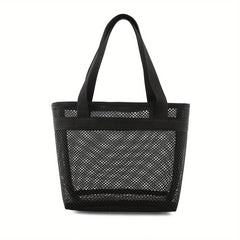 Large Capacity Mesh Beach Tote Bag Lightweight PVC Storage Bag