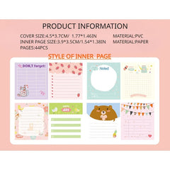 Mini Notebook Student Notebook Portable with Keychain for Girl