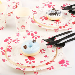 10pcs Dog Paw Paper Dinnerware Set - Party Decoration
