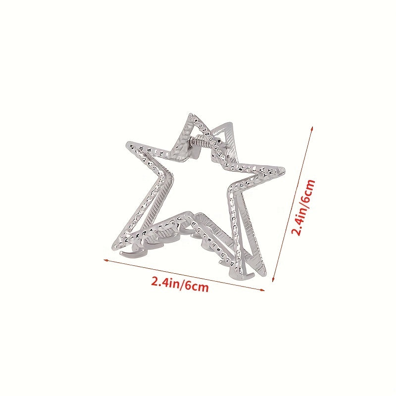 Alloy Star Hair Claw Y2K Style Nonslip Holder