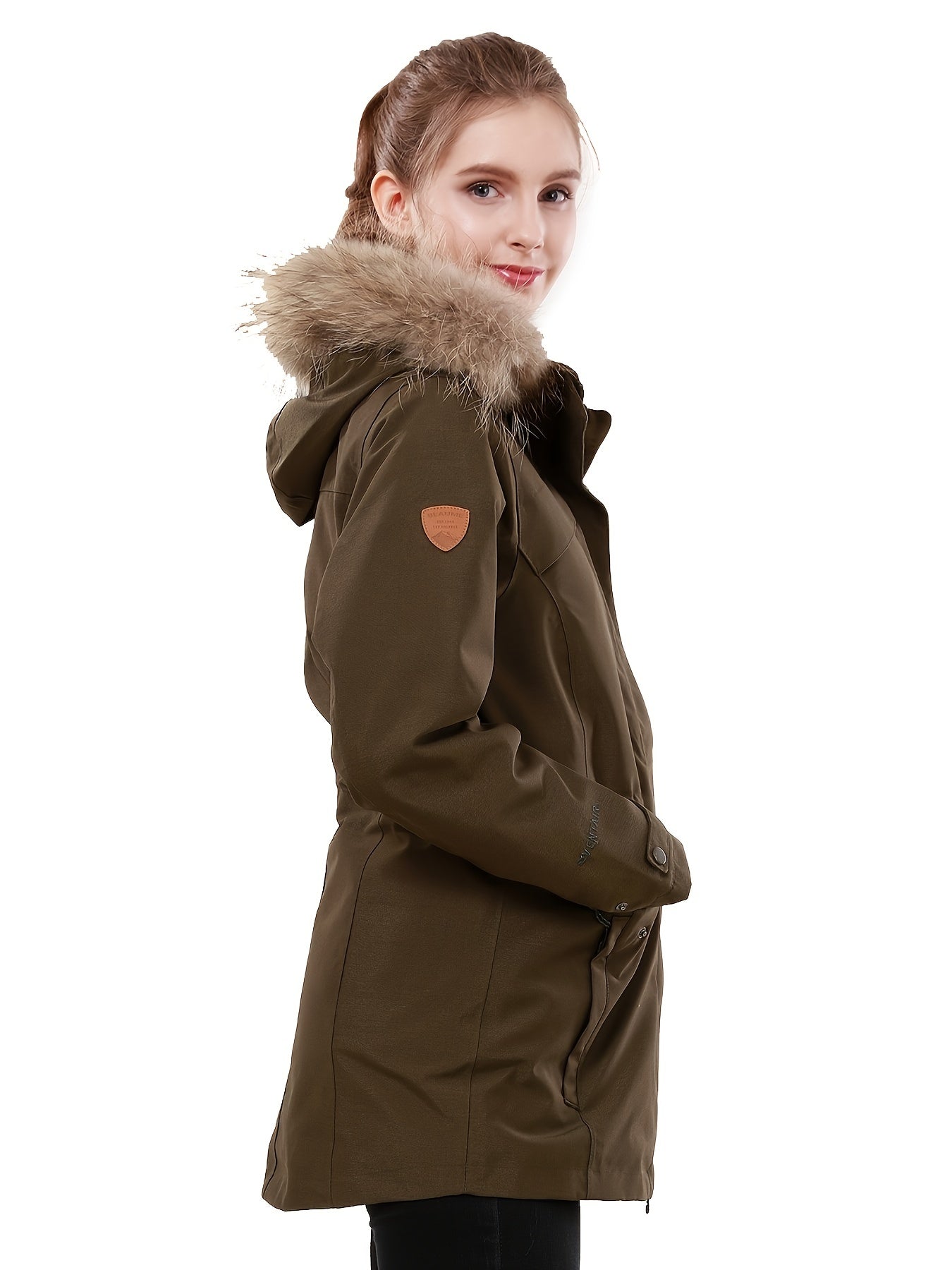 Women's 3 in 1 Ski Hooded Jacket Ladies Windproof Winter Outwear