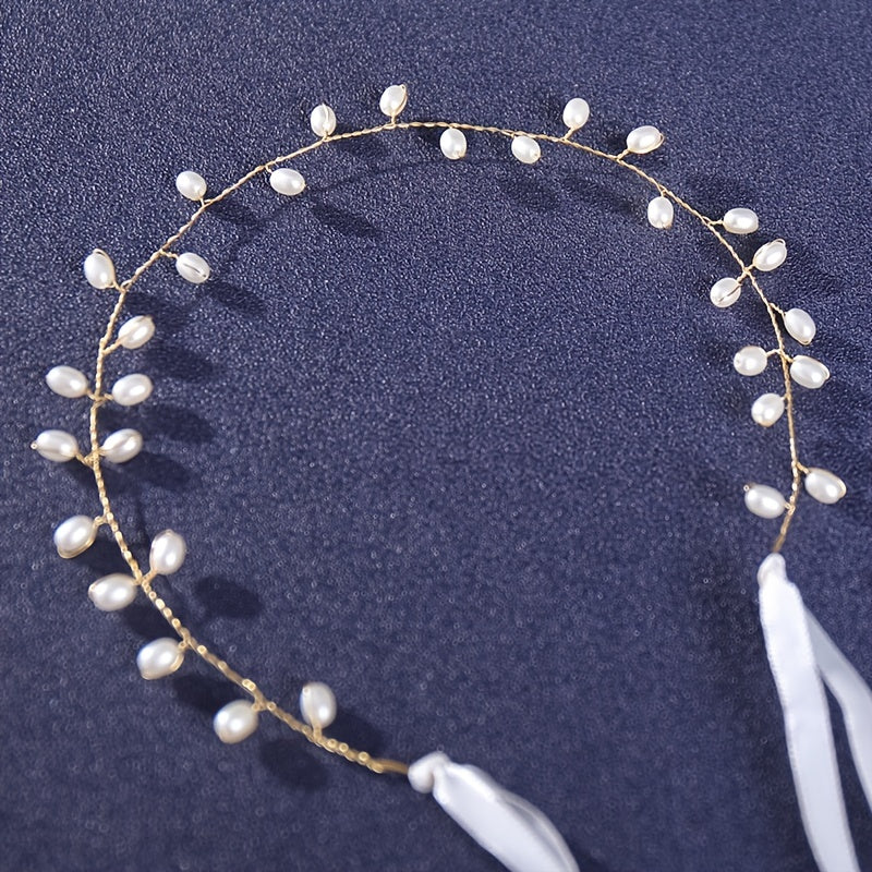 Boho Pearl Hair Vine Headpiece for Brides