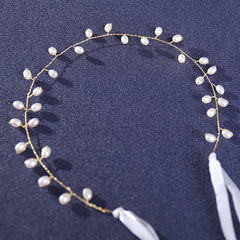 Boho Pearl Hair Vine Headpiece for Brides