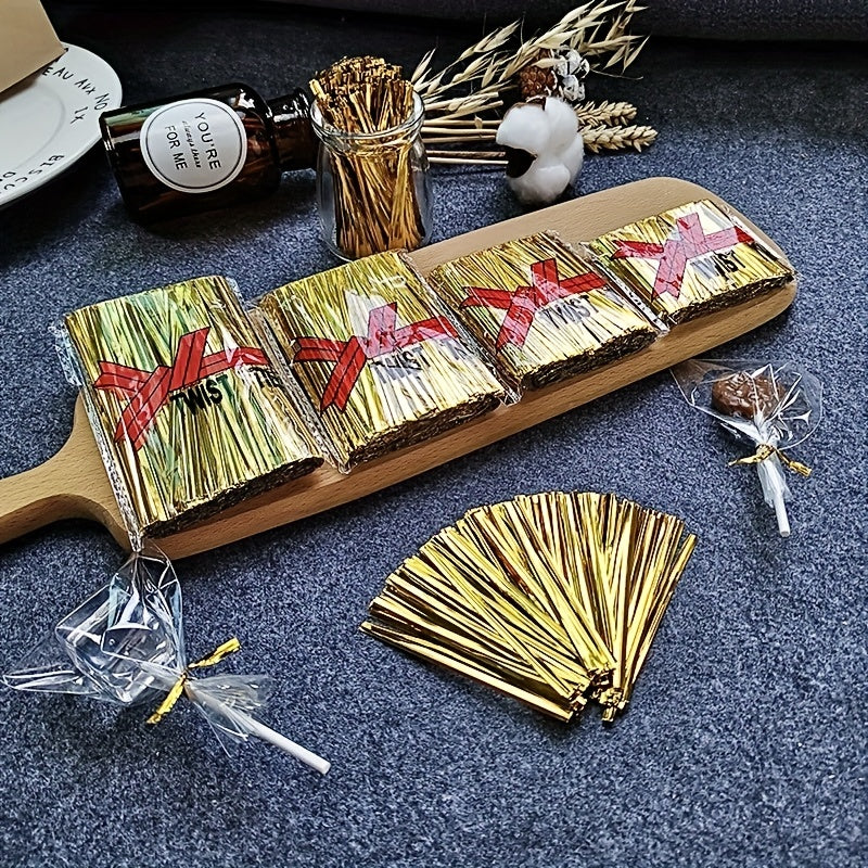 Colorful Wire Tie for Lollipop Packaging Bread Bag Golden Silk