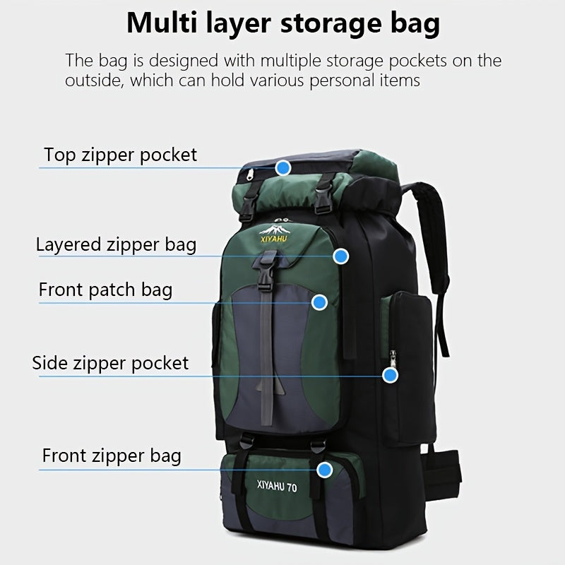 Large Capacity Travel Outdoor Bag Hiking Backpack Nylon Backpack Men's Camping B