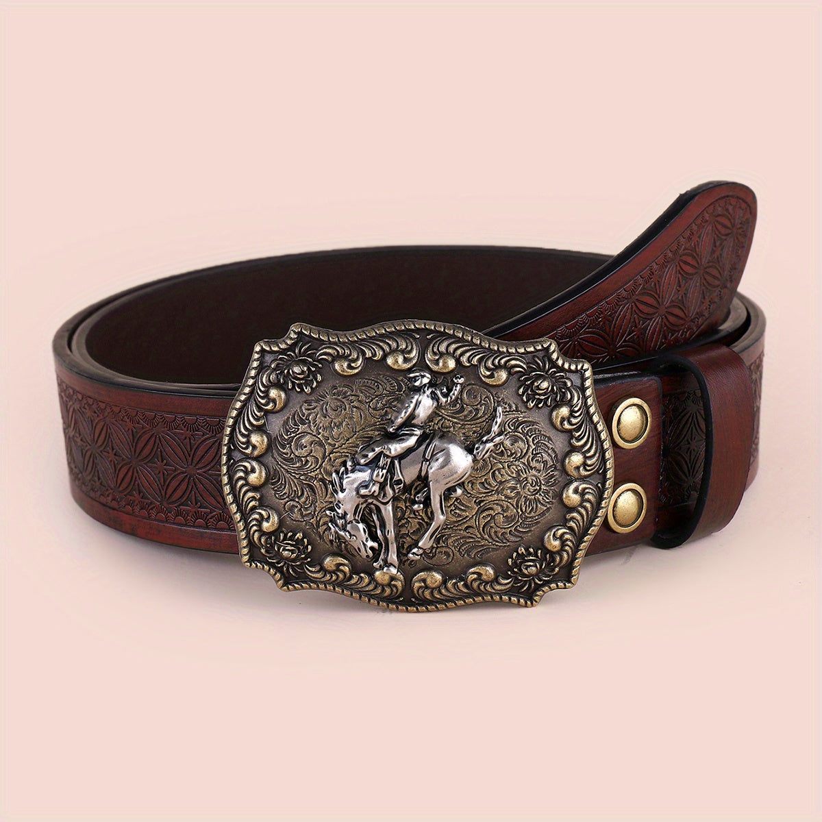 Embossed Leather Belt Vintage Casual Business Belt Men