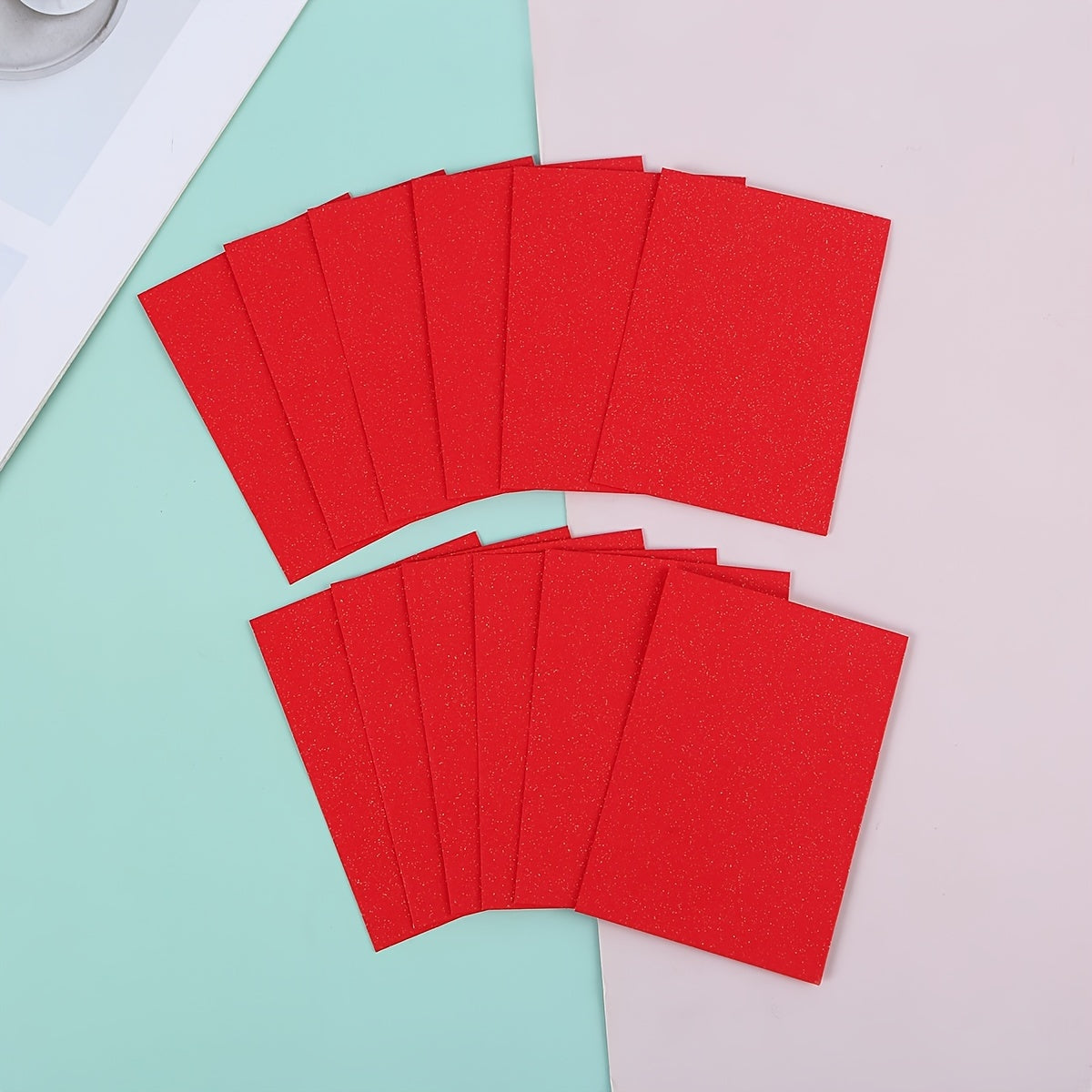 24pcs Red Glitter Golden Envelope Set