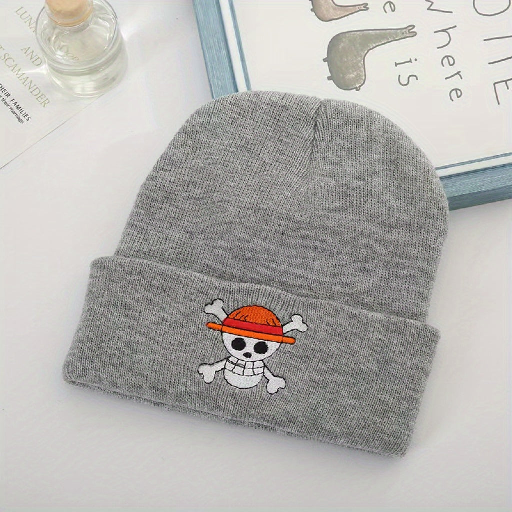 Men's Embroidered Knitted Hat Cycling Ski Warm Beanie