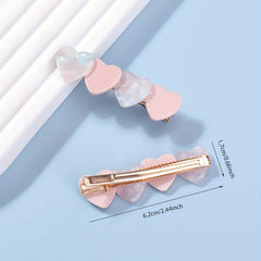2pcs Heart Shape Hair Clip Non Slip Duck Billed Clip Hair Access