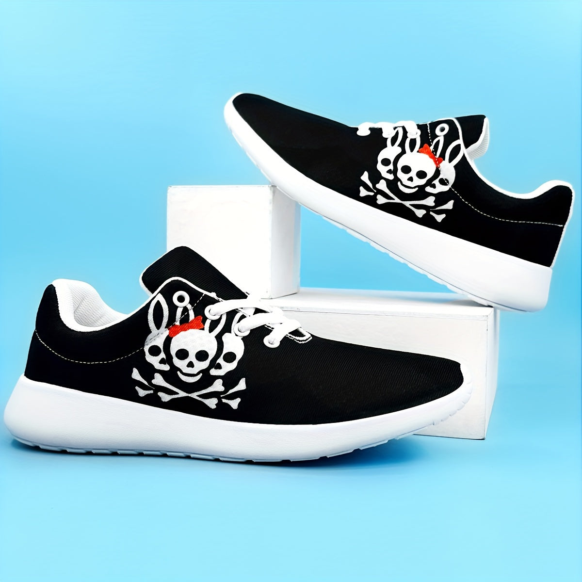 Skull Bunny Print Running Shoes Breathable Non Slip Sneakers