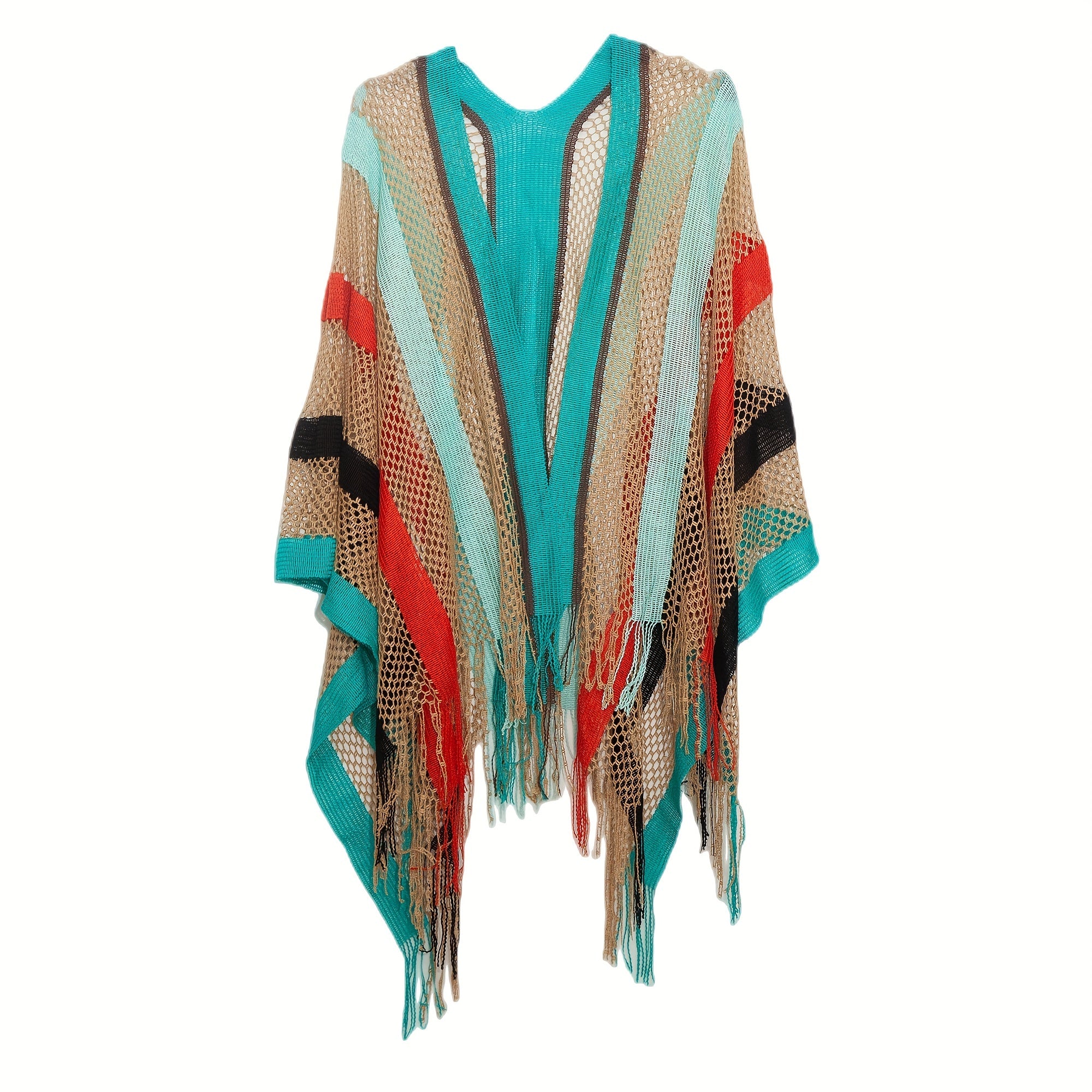 Rainbow Striped Bikini Cover Up Sunscreen Cardigan LGBT Pride Wrap Shawls