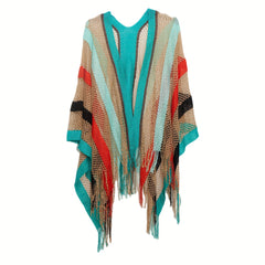 Rainbow Striped Bikini Cover Up Sunscreen Cardigan LGBT Pride Wrap Shawls