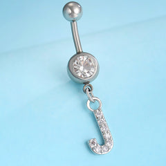 Zircon 26 Letters Belly Button Ring Navel Piercing