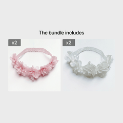 Pink Ribbon Flower Headband for Baby Photography