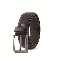 Men's PU Leather Business Belt Square Buckle Waist Strap Suit Belt