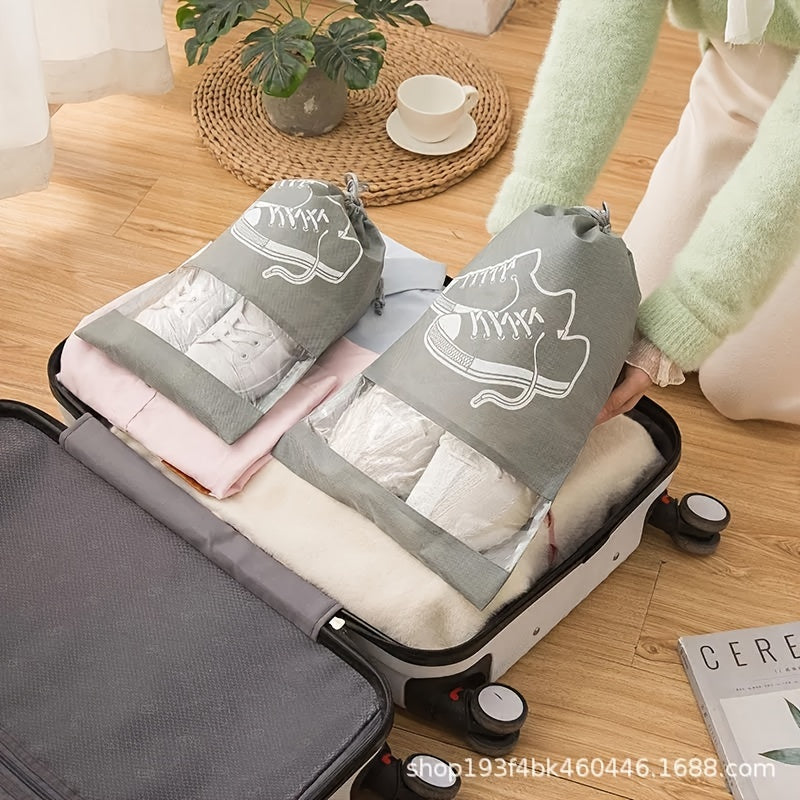 1pc Non-woven Dust Shoe Bag Travel Shoe Cover Storage Bundle Mouth Bag