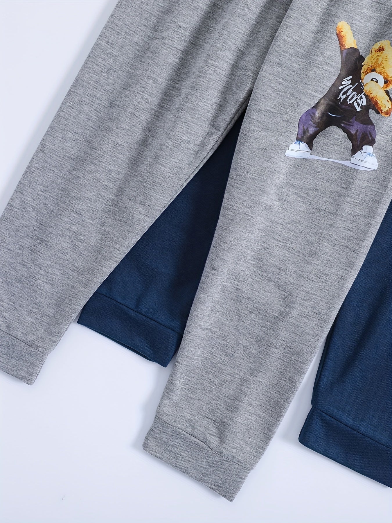 Kid's Bear Print Sweatpants Elastic Waist Sports Clothes