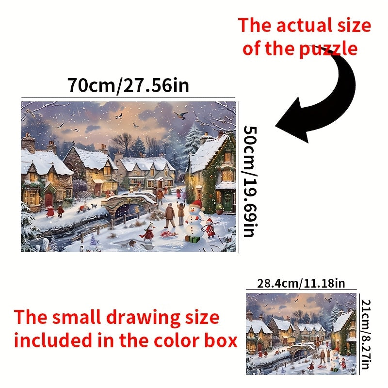 1000pcs Snowflakes and House Jigsaw Puzzle - Advanced Level