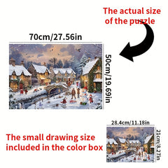 1000pcs Snowflakes and House Jigsaw Puzzle - Advanced Level