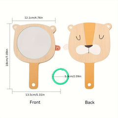 Wooden Mirror Toy with Animal Faces - Cognitive Development Gift