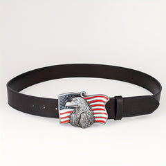 Men's Eagle Head Pattern Buckle Belt for Outdoor Party