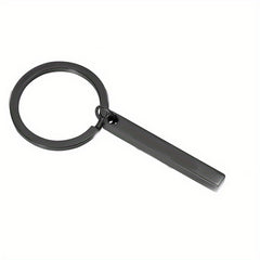 Custom 3D Bar Keychain For Men Stainless Steel Four Side Coordinates Keyring