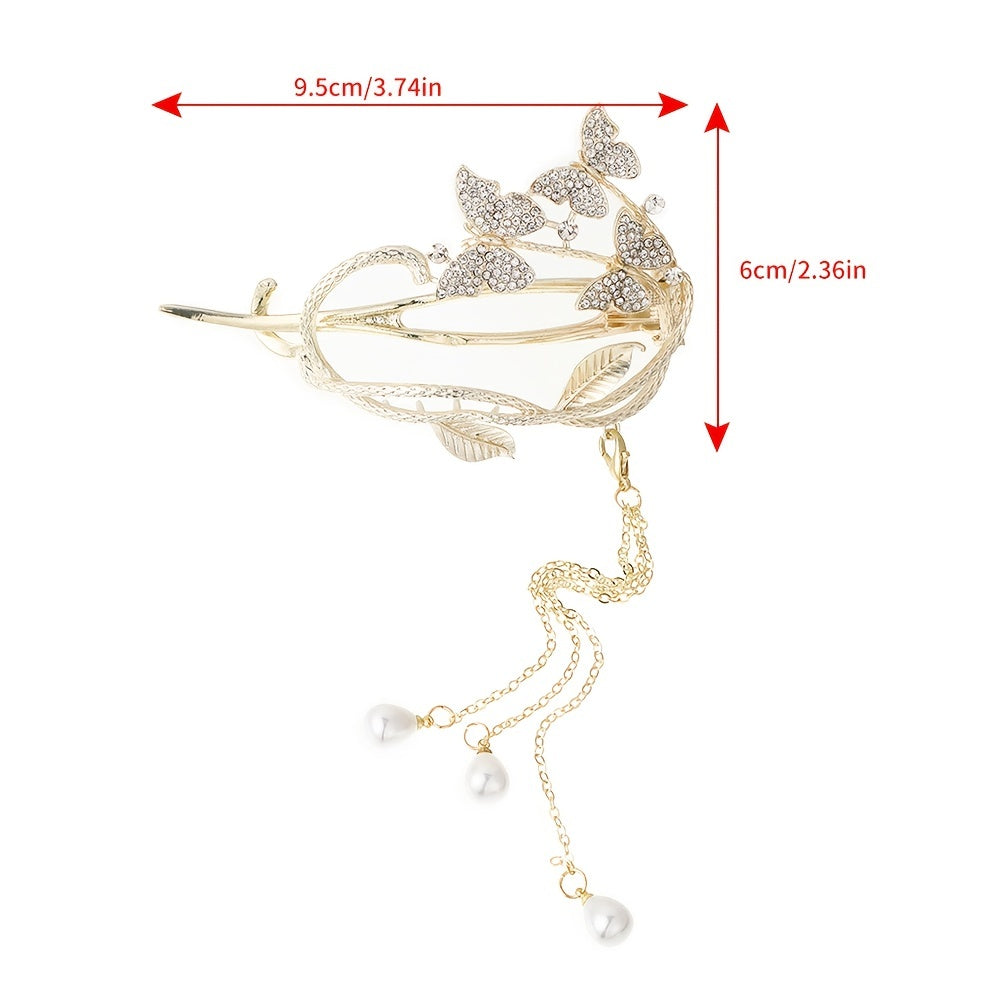 Rhinestone Hair Claw Clip Tassel Butterfly Hairpin Headwear Barrettes
