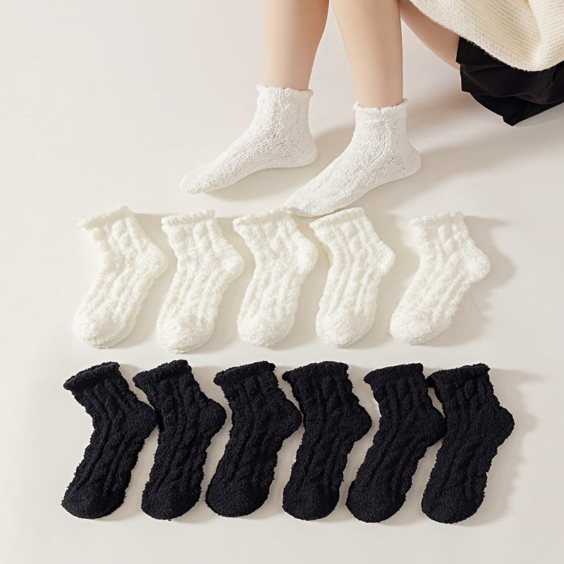 12 Pairs Cozy Fuzzy Socks Women's Stockings & Hosiery