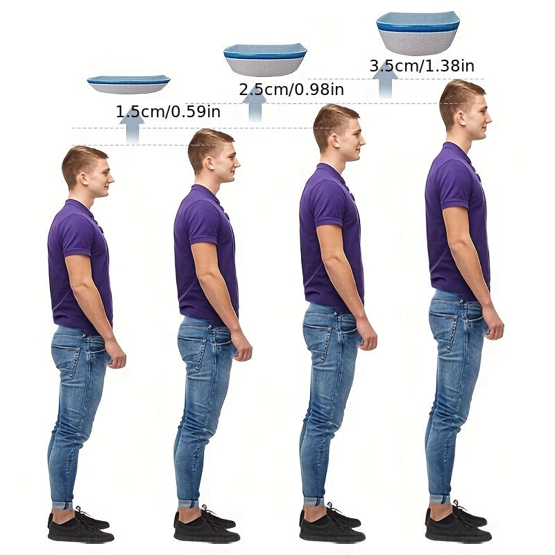 TPE Heightened Insole Height Increase Half Shoes Pad Men Women Silicone Gel