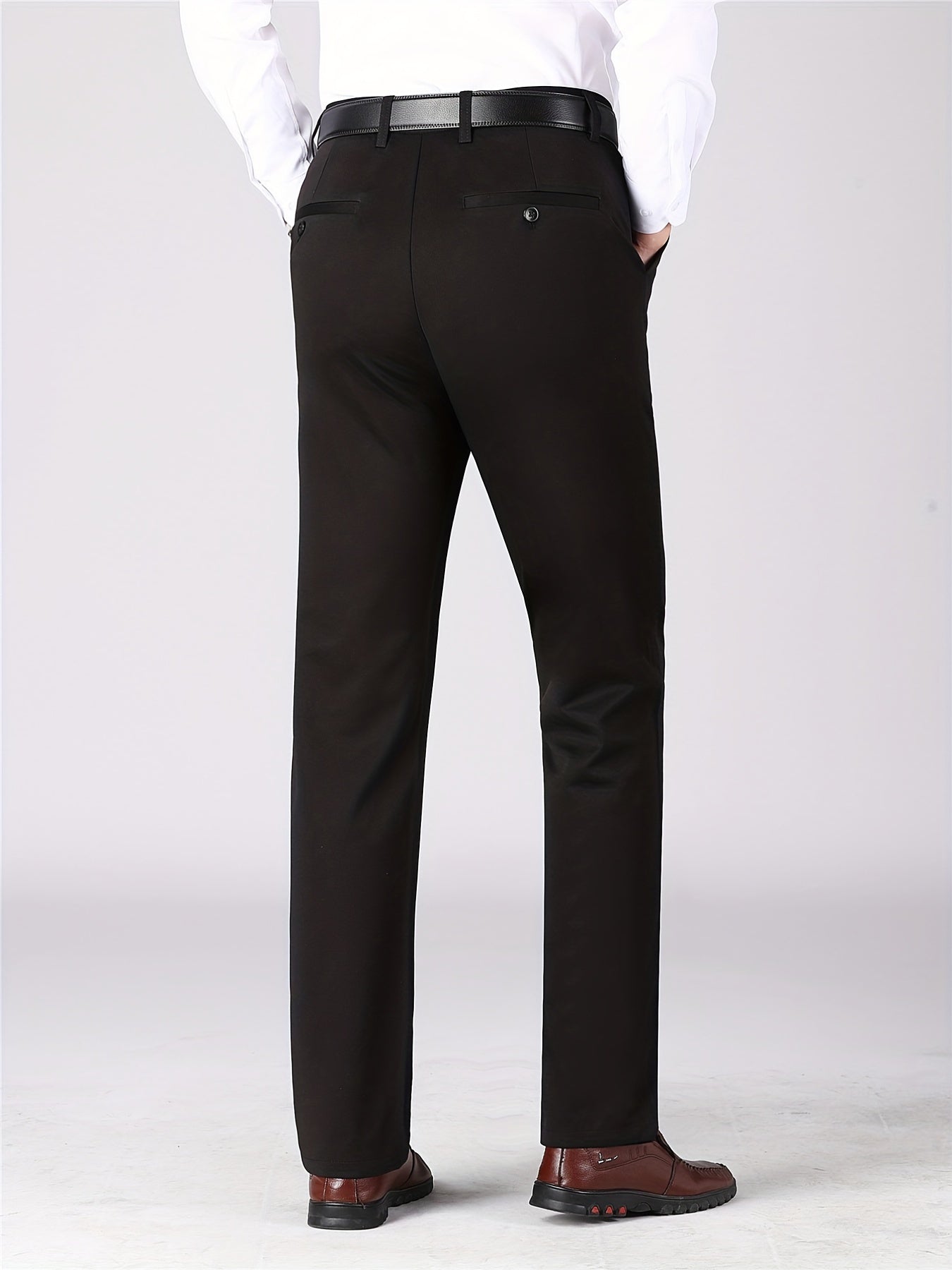 Men's Formal Solid Slim Fit Stretch Dress Pants for Business