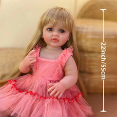Realistic 55 Lifelike Youngsters Girl Reborn Doll with Dress & Accessories