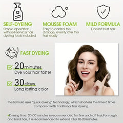 25ml Bubble Hair Dye Shampoo - Natural & Long Lasting - Men & Women - 10pcs