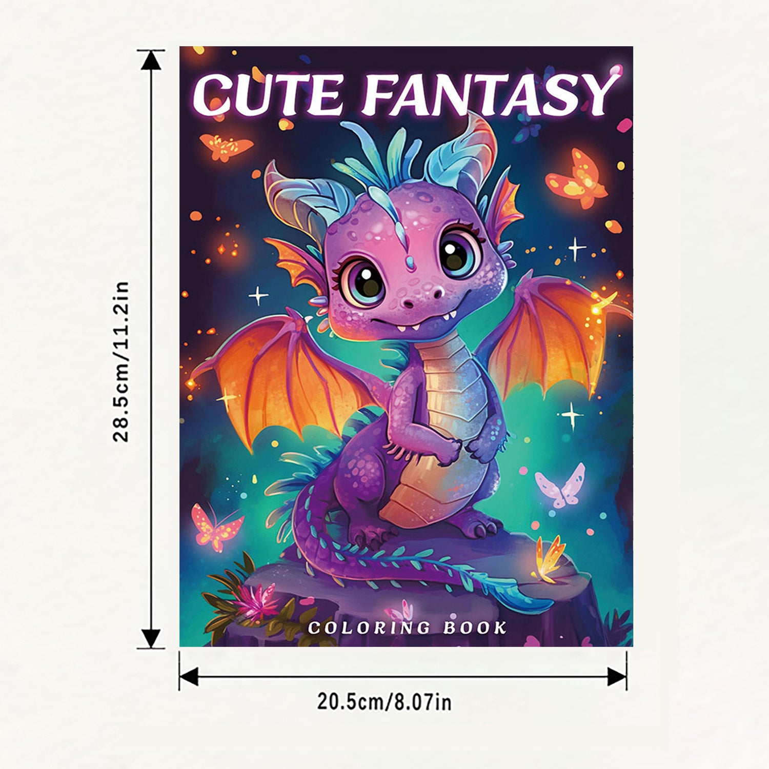 22 Page Fantasy Dragon Coloring Book with Numbered Sections No Bleed Through
