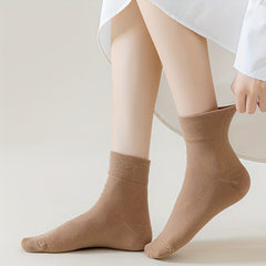 5 Pairs Solid Socks Comfy & Breathable Women's Stockings