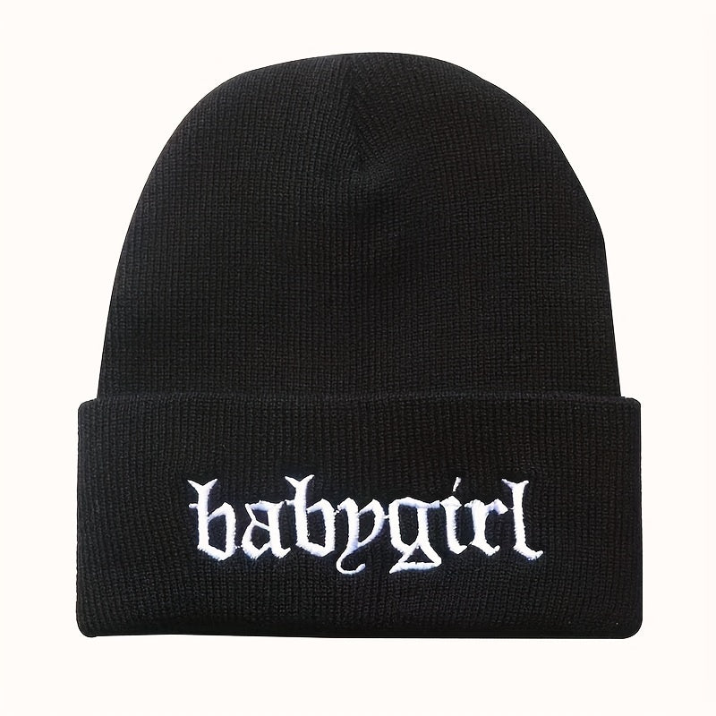 Unisex Babygirl Embroidered Warm Knit Hat for Kids & Teens