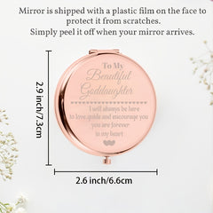 Compact Makeup Mirror for Goddaughter Birthday Wedding Graduation Travel Gift