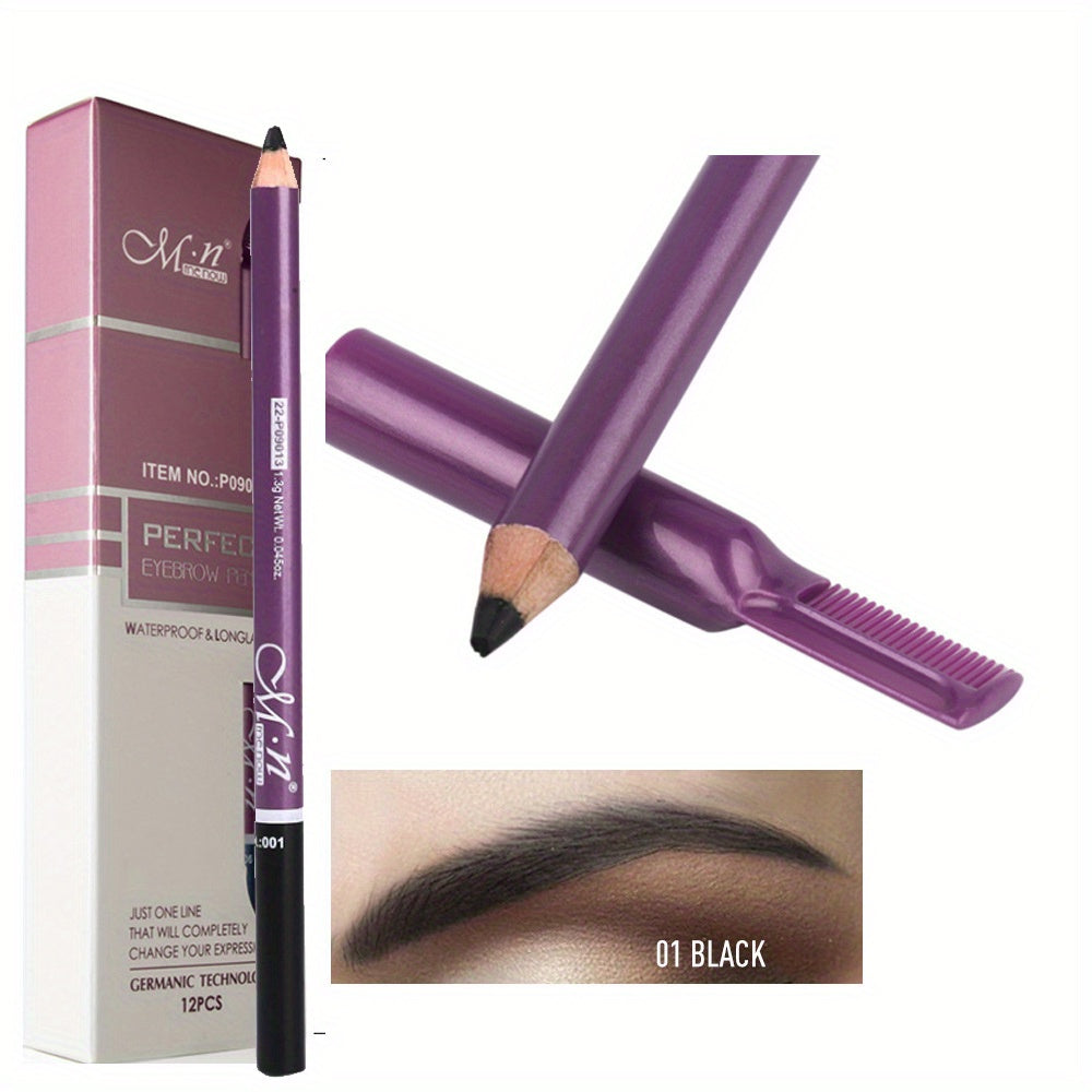 121pcs Eyebrow Pencil With Comb And Brown Wooden Rod