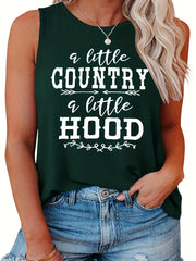  Women's Slogan Print Tank Top