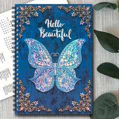 Vibrant Butterfly Spiral Notebook with Pink Illustration