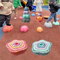 Flower Stacking River Stone Toys Balance Training Sports Coordination Skills